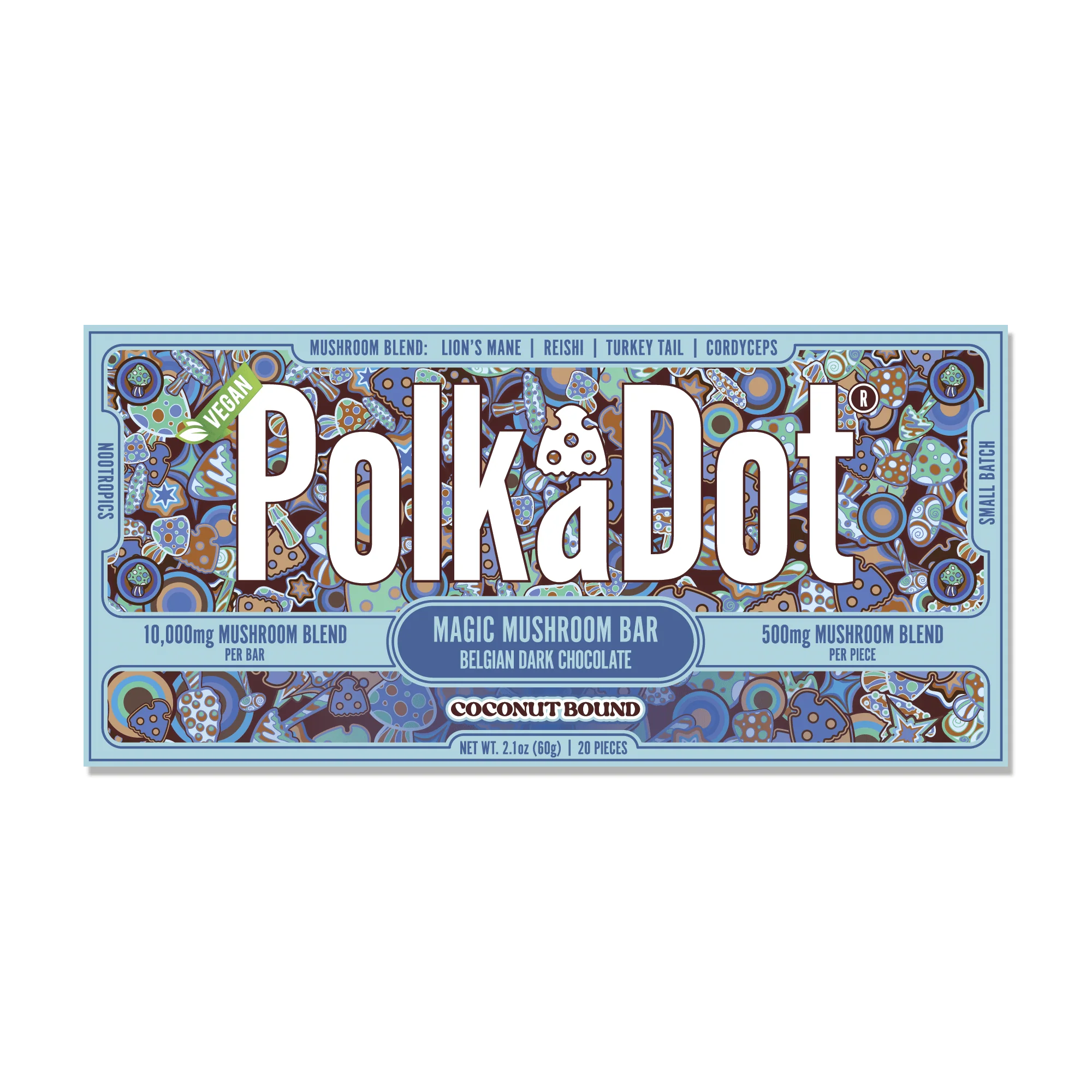 PolkaDot Coconut Bound Chocolate Bar Buy Polkadot Mushroom Chocolate Bars - Your #1 Trusted Store