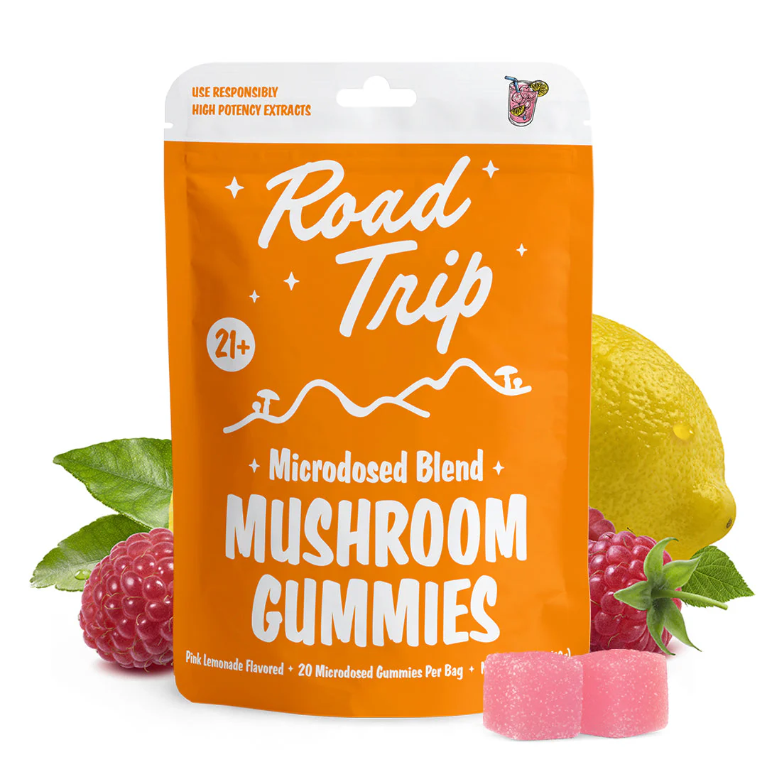 Road Trip - MICRODOSED Gummies + Functional Mushrooms - Pink Lemonade Road Trip Mushroom Gummies Review - Buy From Your #1 Trusted