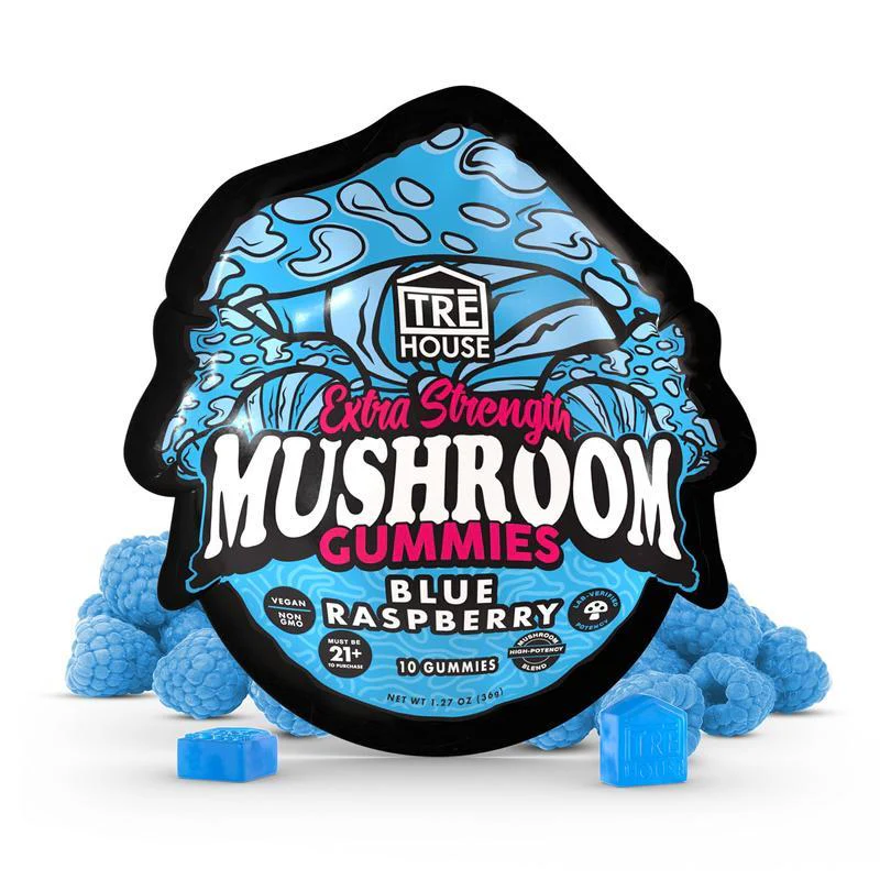 Blue Raspberry Extra-Strength Mushroom Gummies Tre House Mushroom Gummies Review - Your #1 Trusted Store